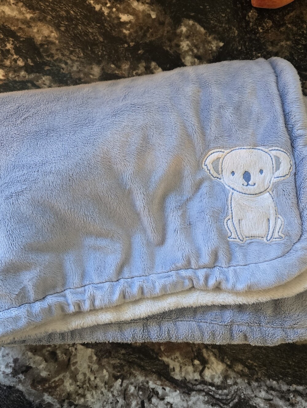 Carters Plush Light Blue Baby Blanket